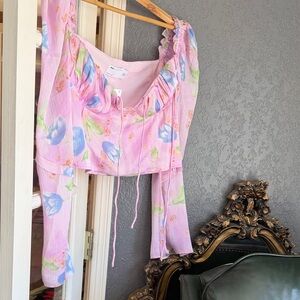 ASOS Floral Pink and Periwinkle blue Top